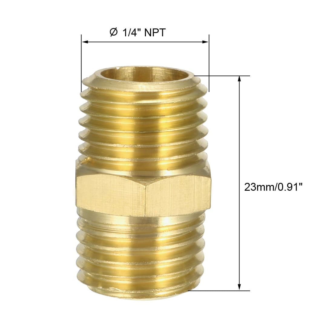 1/4 NPT Pipe Fitting Male Brass Hex Reducing Nipple 5pcs Pipes, Pipe